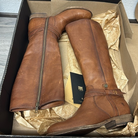 Frye Melissa Button Leather Tall Riding Boots - Picture 2 of 7